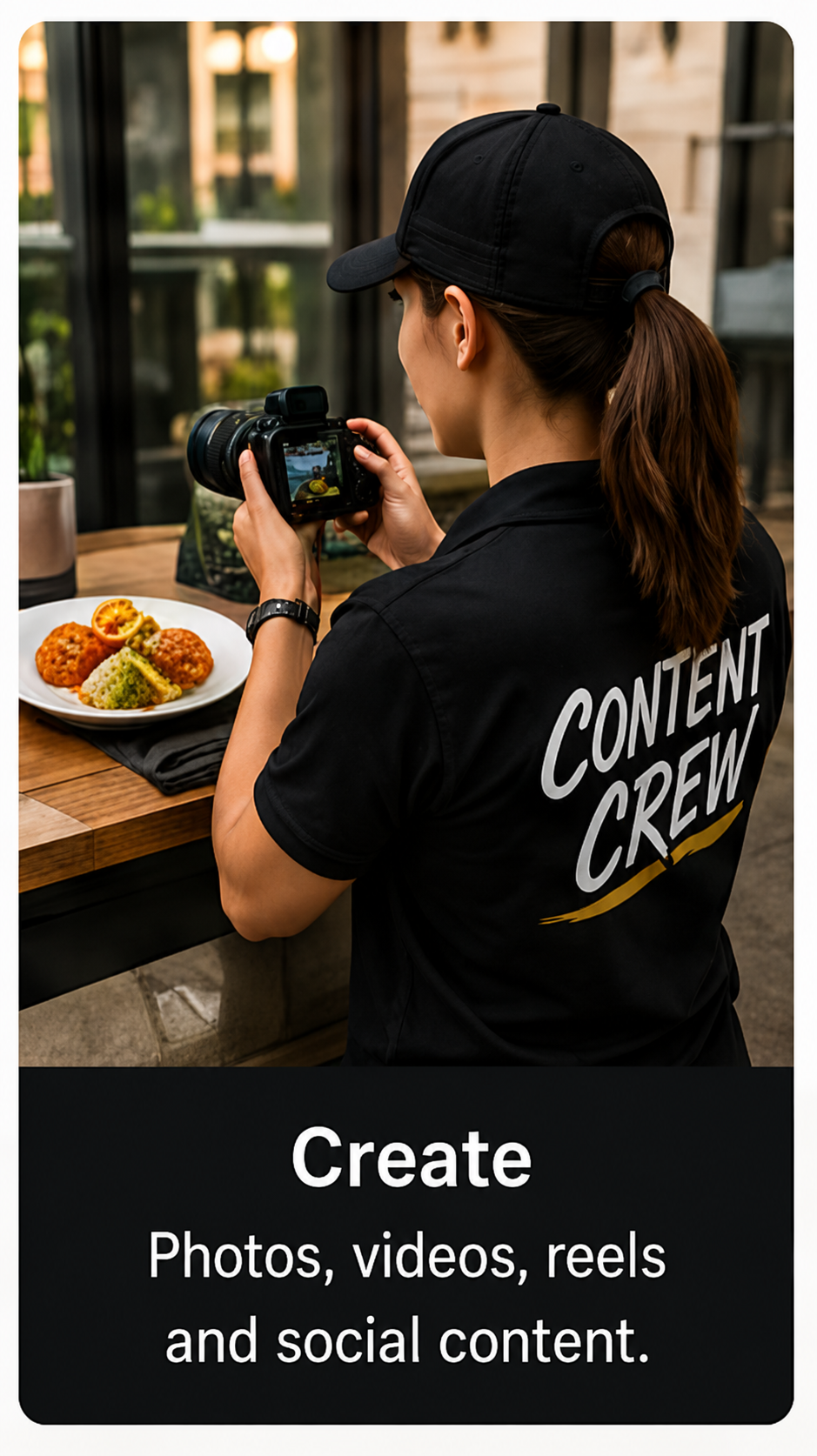 Create photos, videos, reels and social content