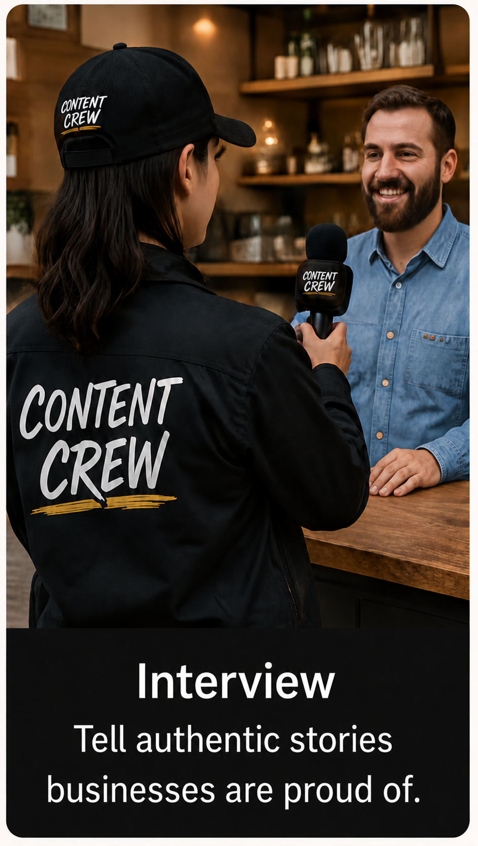 Interview local business owners and tell authentic stories