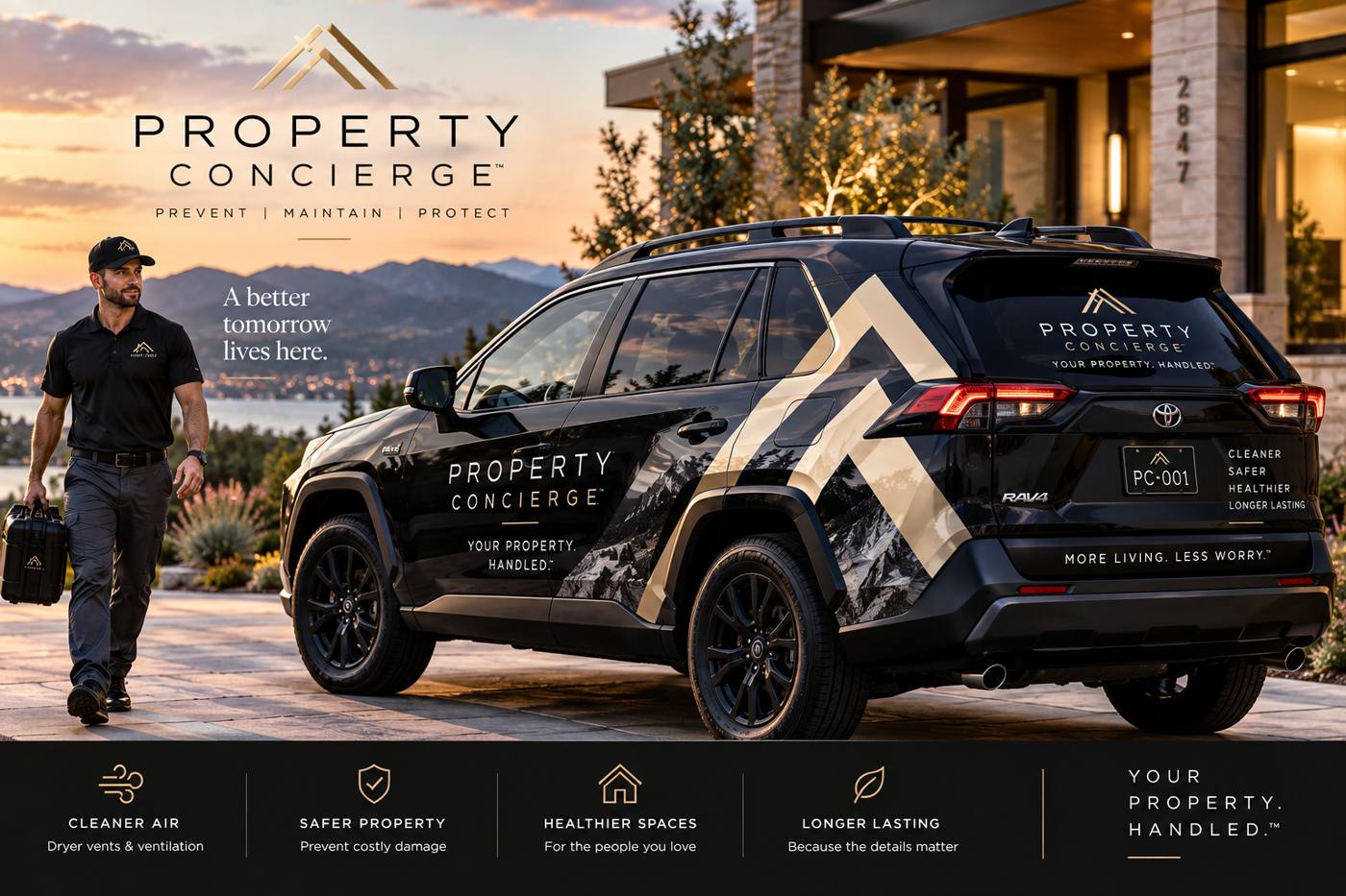 Example Property Concierge owner arriving for a home service visit